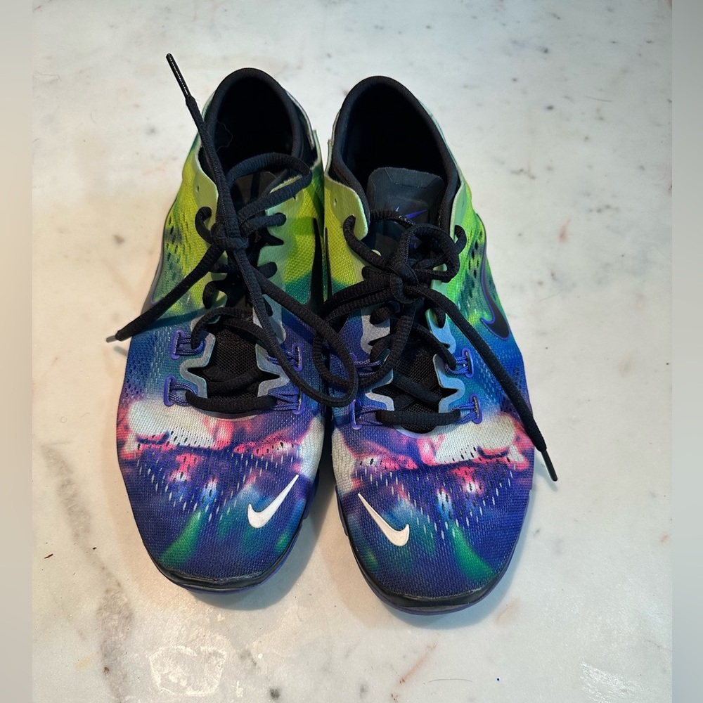 Nike Free 5.0 TR Fit 4 629832-054 Tie Dye Running Shoes Womens Size 8 Colorful